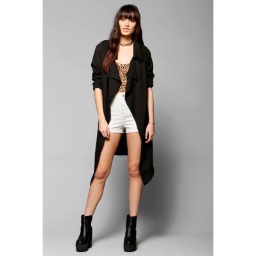 urban outfitters - UNIF Belted Trench Coat black